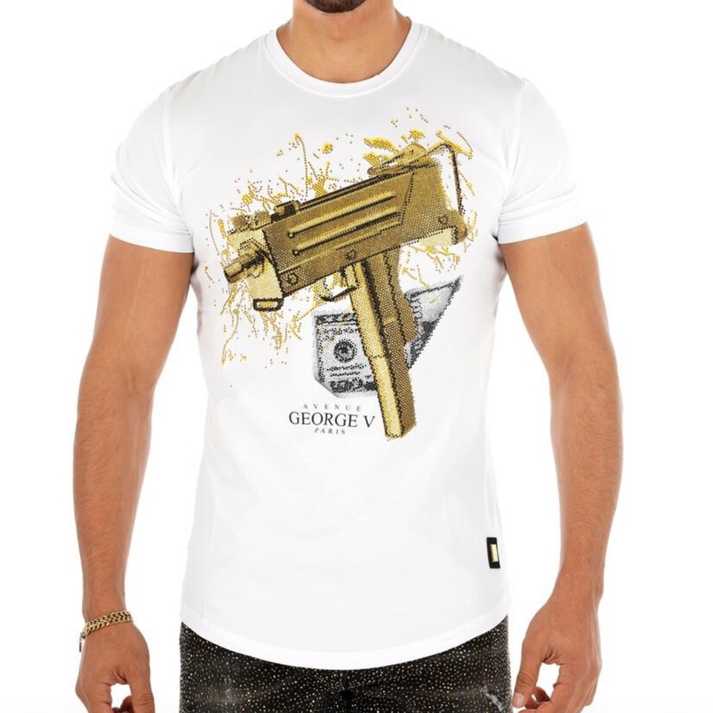 White Tee George V Designer Brand From Paris Rhinestone